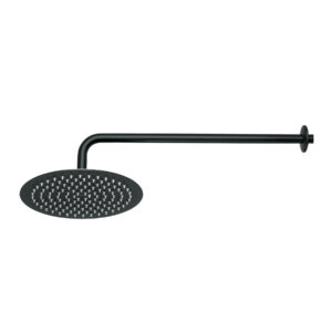 Regadera plato redondo 10" con brazo, negro, FOSET RIVIERA 44825