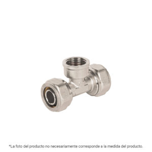 Tee para PEALPE,3/8x1/2x3/8",con rosca hembra central, Foset 44853