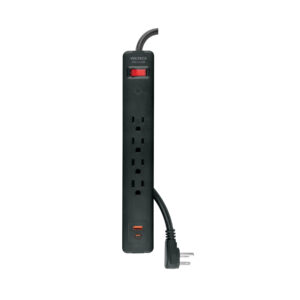 Multicontacto 4 entradas, 1 USB A + 1 USB C, negro, VOLTECK 45665