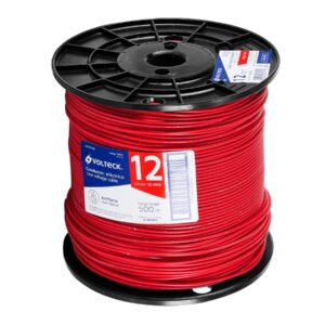 Metro de cable THHW-LS 12 AWG rojo en carrete de 500 m 40125