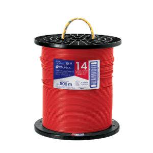 Metro de cable THHW-LS 14 AWG rojo en carrete de 500 m 40124
