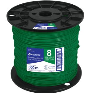 Metro de cable THHW-LS 8 AWG verde en carrete de 500 m 40123
