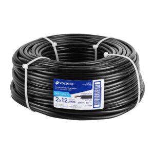 Metro de cable uso extra rudo 2 x 12 AWG en rollo de 100 m 40003