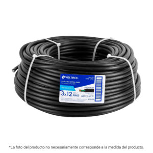 Metro de cable uso extra rudo 3 x 10 AWG en rollo de 100 m 40005