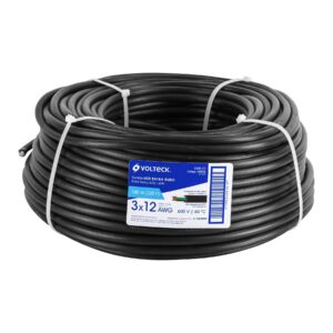 Metro de cable uso extra rudo 3 x 12 AWG en rollo de 100 m 40006