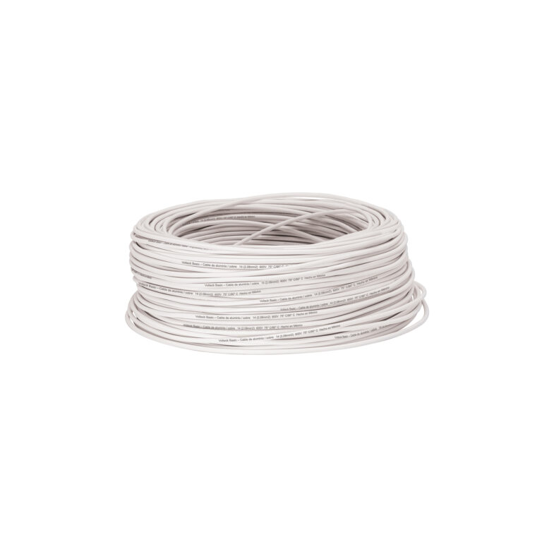 Rollo de 100 metros de cable THW CCA 14 AWG blanco, Basic 40216