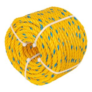 Metro de cuerda amarilla de polipropileno 8 mm, rollo 32m 40094