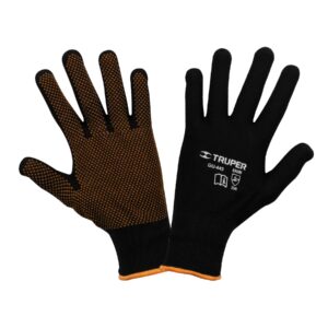 Guantes de poliéster con puntos de PVC en palma, G, TRUPER 12652