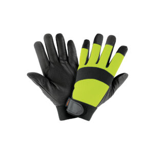 Guantes mecánicos, alta visibilidad, palma poliuretano, verde 13194