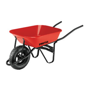 Carretilla 3.5 ft3 roja,angosta,neumática, tubular, PRETUL 20675