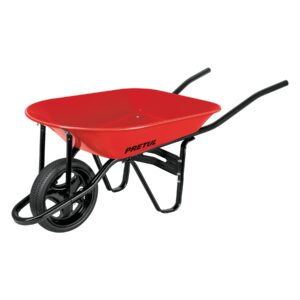 Carretilla 4 ft3 roja,imponchable,bastidor tubular, PRETUL 20629