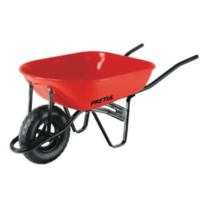 Carretilla 5.5 ft3 roja,neumática,bastidor tubular, PRETUL 20627