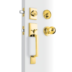 Jaladera, perilla y cerrojo llave-mariposa "Porto",latón bri 44998