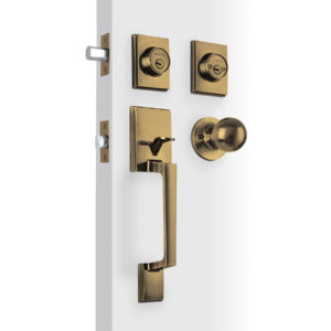 Jaladera, perilla y cerrojo llave-llave "Porto", latón ant. 45295