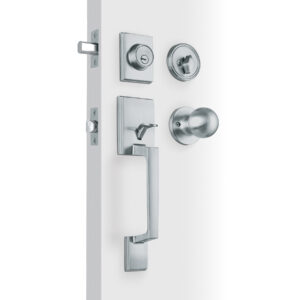 Jaladera, perilla y cerrojo llave-mariposa "Porto", cromo 44999