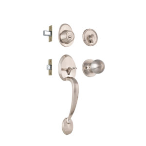 Jaladera, perilla y cerrojo llave-mariposa "Lugo", níquel 44044