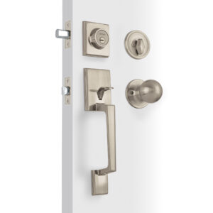 Jaladera, perilla y cerrojo llave-mariposa "Porto", níquel 44051