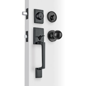 Jaladera, perilla y cerrojo llave-mariposa "Porto", negro 45229