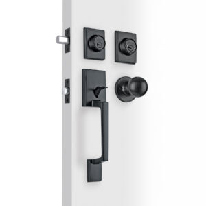 Jaladera, perilla y cerrojo llave-llave "Porto", negro 45296