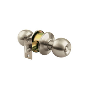 Cerradura tipo esfera para baño, níquel satín, HERMEX 44065