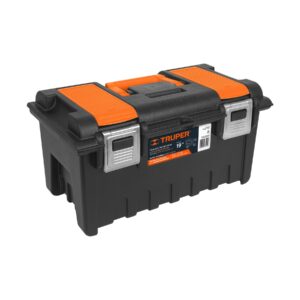 Caja p/herramienta 19" c/compartimentos y broches metálicos 11811