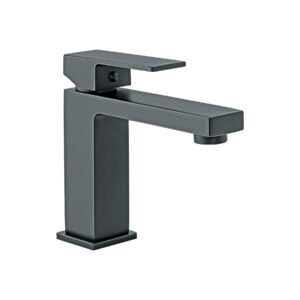 Monomando corto para lavabo, negro, FOSET KUBO 44203