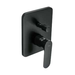 44112 Monomando para regadera con desviador, negro, FOSET RIVIERA