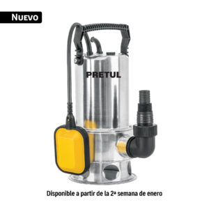 29897 Bomba sumergible acero inoxidable, agua sucia, 1HP, PRETUL