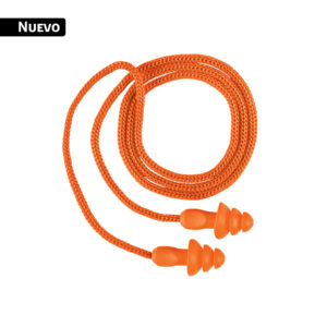 104115 Tapón auditivo reutilizable con cordón y estuche caja 50 pz