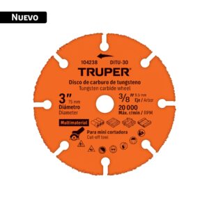 104238 Disco 3" multimaterial de carburo de tungsteno, TRUPER