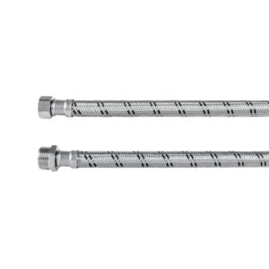 43732 Manguera para boiler, acero inox. 1/2"H x 3/4"M, 60 cm