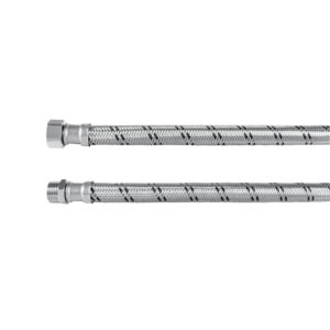 43728 Manguera para boiler, acero inox. 1/2"H x 1/2"M, 60 cm