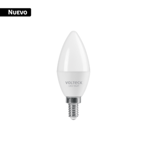 43749 Foco LED tipo vela 4W (25W), luz blanca brillante 6500K, E12