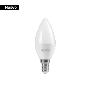 43758 Foco LED tipo vela 4W (25W) 2400K luz ámbar, E14, VOLTECK