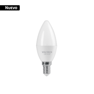 43752 Foco LED tipo vela 4W (25W), luz blanca brillante 6500K, E14